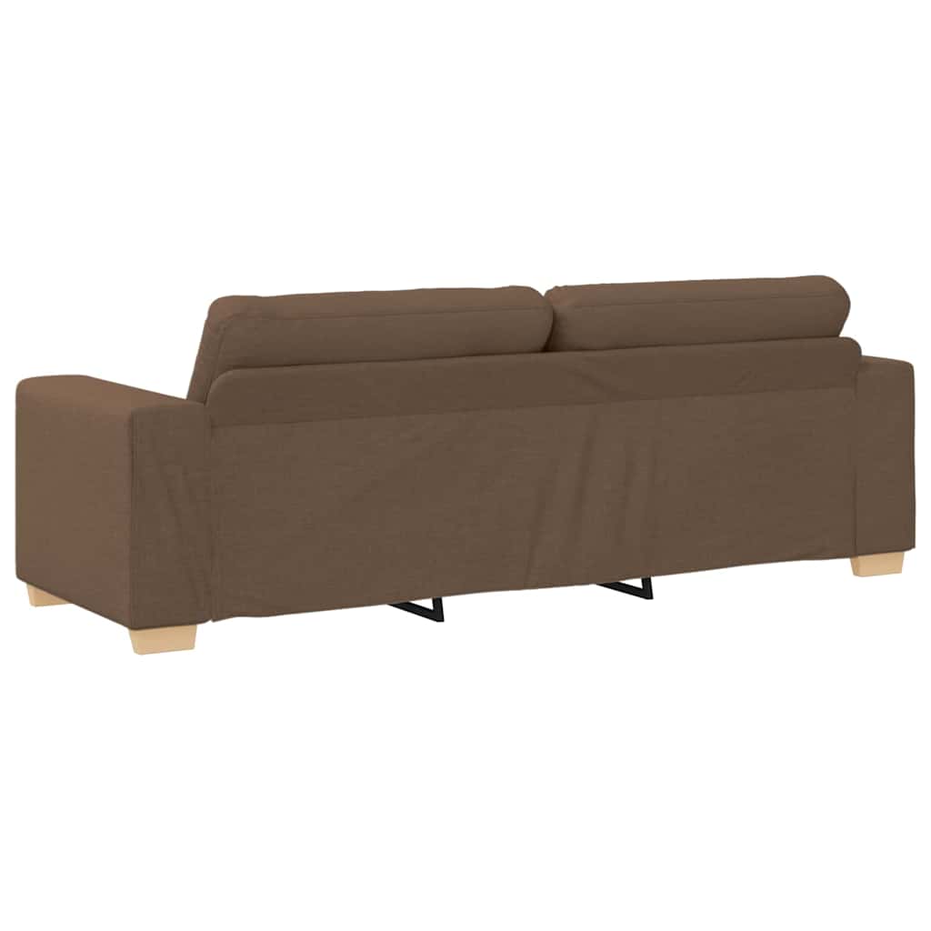 Sofa Set with Cushion with Pillow Brown Fabric